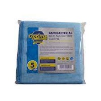 Antibacterial Microfibre Cloths Blue - Pack of 5